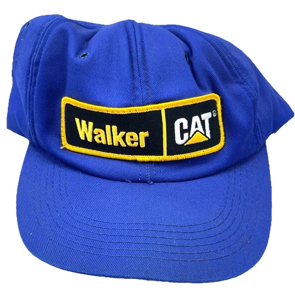 Vintage Caterpillar Trucker Hat Cap SnapBack CAT Walker Patch 80s 90s USA Adult*